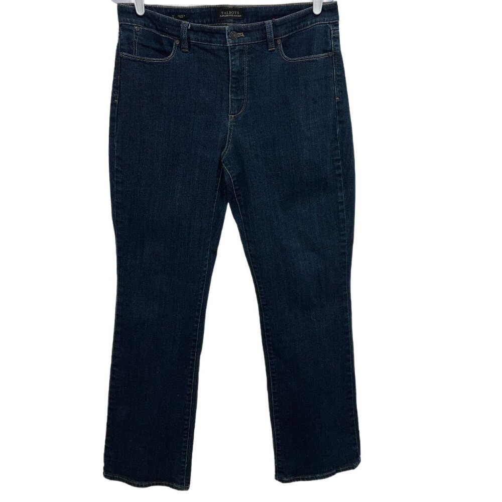 0724 Talbots "Flawless 5 Pocket" Boot-Cut Dark Denim Jeans